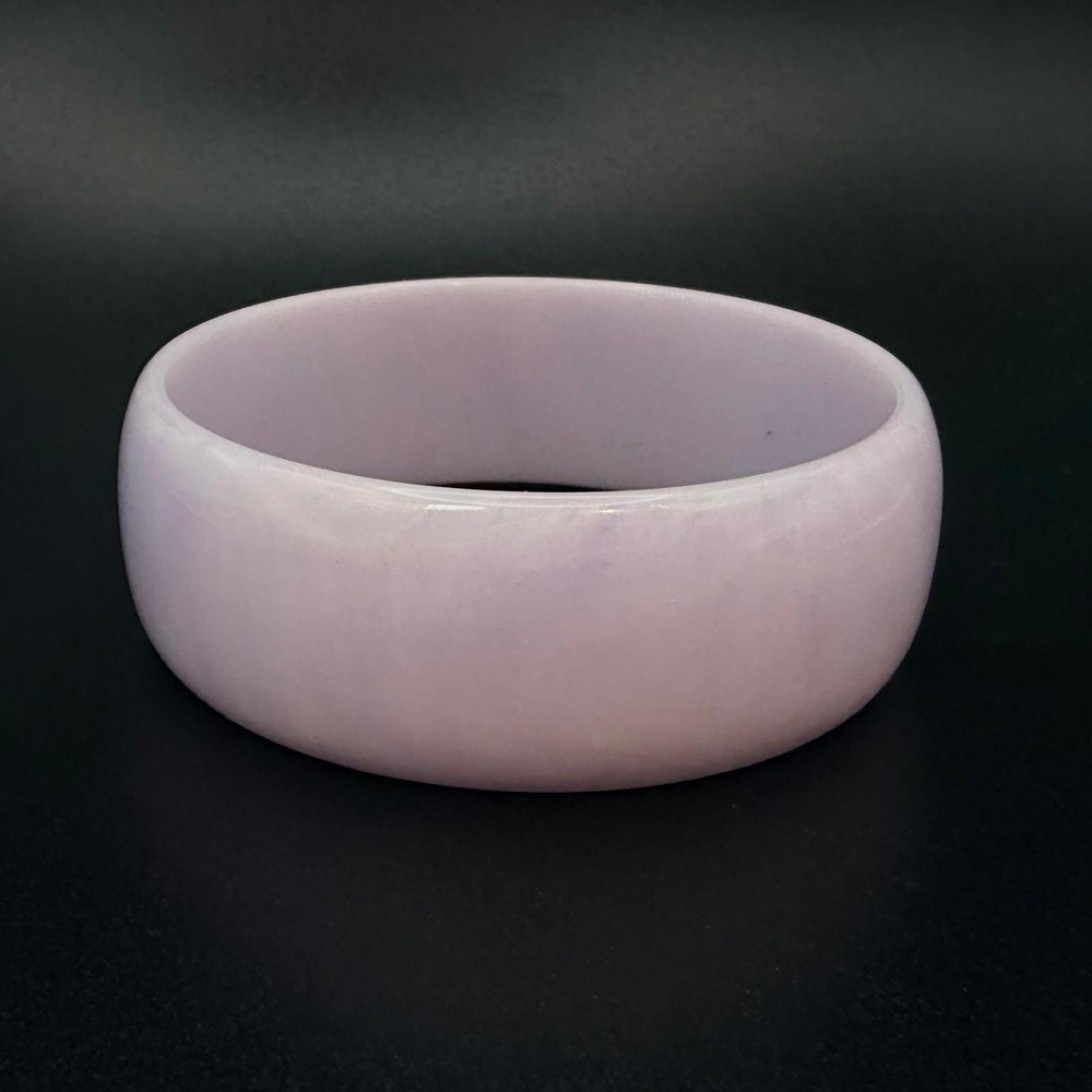 Vintage Bangle Bracelet Lavender Swirl Acrylic 1" Wide Size 8